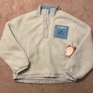 Ivory Ella fluffy sweatshirt quarter zip